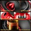 3.5 Inch Car Speakers 600W Woofer Red Aluminum Bullet 4 Ohm Midrange Audio