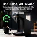 Small Single Serve Coffee Maker for K Cup and Ground Coffee, Fast Brew One Cup Coffee, 6 to 12 oz. Brew Sizes, Machine with Descaling Reminder and Water Window, Black