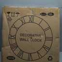 LEIKE Metal Large Wall Clock 24IN Black, Retro Silent Quartz Battery Operated, Decorative for Patio, Kitchen, Living Room, Bedroom, Pool
