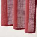 MIULEE Christmas Linen Cafe Curtains 30 Inch Length for Kitchen Bathroom Over Sink 2 Panels, Farmhouse Rod Pocket Short Semi Sheer Light Filtering Tier Curtains for Small Half Window, Burgundy Red