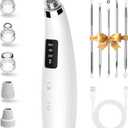 Facial Pore Blackhead Remover Vacuum - Fore Cleaner and Blackhead Extractor with 3 Adjustable Suction Levels - 5 Probes - Pore Vacuum Kit for Women&Men (White)