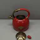 SUSTEAS Stove Top Whistling Tea Kettle  Food Grade Stainless Steel Teakettle Teapot with Cool Touch Ergonomic Handle, With 1 Silicone Pinch Mitt Included, 2.64 Quart(RED)