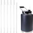 Straw Adapter Kit for Yeti 1 Gallon Water Jug, Straw for Yeti Gallon Water Jug, 5-Pack of Reusable BPA Free Straws, Includes Cleaning Brush, Food-Grade Plastic