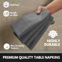 Napkins 100% Cotton Decorative Napkin Washable Cloth Napkins Set of 4 for Home, Wedding, Restaurant, Buffet Party & Camping - Grey (17"x17")