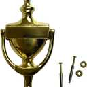 QCAA Solid Brass Door Knocker, 7", Polished Brass, Made in Taiwan, 1 Pack