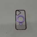 Magnetic Case for iPhone 17 - [Built-in Invisible Stand] [Compatible with MagSafe] [Military Grade Drop Protection] Anti-Yellowing Hard Back Silicone Edge Cover, 6.3", Clear Purple