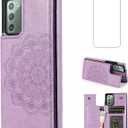 Asuwish Phone Case for Samsung Galaxy Note 20 Glaxay Note20 5G with Screen Protector and Wallet Cover Leather Credit Card Holder Stand Cell Accessories Gaxaly Notes 20s Twenty Not S20 Women Men Purple