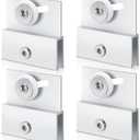 4 Pcs M 6054 Frameless Shower Door Rollers Sliding Top Bracket Roller 3/4 Inch OD x 1/4 Inch Thick Flat Round Plastic Wheel with Aluminum Bracket and Ball Bearing Replacement