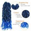 Umylar Pre-twisted Passion Twist Crochet Hair 14 Inch 8 Packs Pre-looped Passion Twists Crochet Hair Short Passion Twist Bohemian Braids Synthetic Hair Extension (14 Inch (Pack of 8), 1B/Blue#)