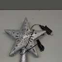 Christmas Tree Topper Lighted with 6 Patterns Projector, Christmas Star Tree Topper Built-in 3D Glitter LED Rotating Lights, Hollowed Christmas Tree Ornament for Xmas Party Holiday Decoration(Silver)