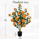 3ft Artificial Camellia Tree Fake Camellia Plant with Orange Flowers