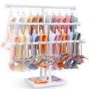 POVETIRE Headband Holder Stand Storage for Baby, 3 Tier Wooden Bow Organizer for Girls Hair Bows, Infant Hair Accessories Rack Display for Nursery Decor (White)