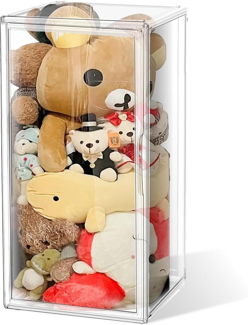1 Pack Extra XXXXX-Large Tall Boot Storage 13.8x 12.2x 23.6" Acrylic Display Case Long Tall Boot Shoe Storage Box Clear Giant Figure Collection Showcase with Magnetic Lid