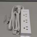 Surge Protector Power Strip - 9 Widely Spaced Multi Outlets, Wall Mount, 3 Side Outlet Extender with Extension Cord, Flat Plug, Overload Protection, Home Office Dorm Room Essentials (5FT, White)