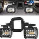 BESTZHEYU 4 Inch 60W Led Pods with 3 Inch Tow Hitch Mounting Brackets Backup Reverse Lights Rear Light Bar for Pickup ATV SUV Truck Trailer Boat with White and Amber Beam