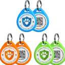 3 Pack Dog Tags Personalized, QR Code Pet ID Tags for Dog Collar, Online Profile, Scan Location Alerts, Blue,Orange,Green (Large-1.2"*1.4")