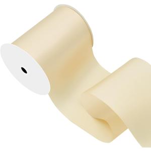 Champagne Gold Satin Ribbon 4 inch X 15 Yards Polyester Ribbon for Gift Wrapping Very Suitable for Weddings Party Hair Bow Invitation Decorations and More