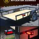 Partsam 2Pcs Steel Trailer Light Boxes Housing Kit, [DOT Approved] 6 Inch Oval Red 10 Led Trailer Tail Lights and 2 Inch Red Round 4LED Side Marker Clearance Lights w/Grommets and Wire connectors