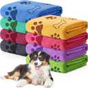 Chumia 8 Pcs Dog Towels for Drying Dogs Cats Pet Towels Bulk Puppy Microfiber Fast Drying Paw Bath Bathing Supplies Absorbent for Medium Pets(40 x 24 Inch, Dog Paw and Bone, Colorful)