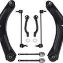 maXpeedingrods 8Pcs Front Suspension Kit for Nissan Rogue 2008-2013, Rogue Select 2014-2015, 2 Lower Control Arms with Ball Joint, 2 Sway Bar End Link, 4 Outer & Inner Tie Rods