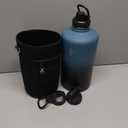 Coolflask 128 oz Gallon Water Bottle Insulated with Straw&3 Lids, Water Jug Large Stainless Steel Metal Vacuum Wide Mouth for Sports, Gym or Office, Non-BPA Keep Cold 48H Hot 24H, Samurai Cyan