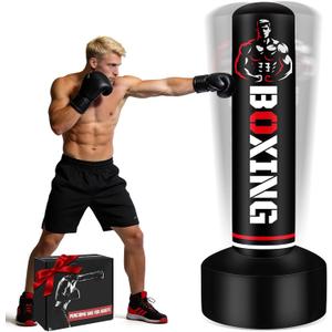 Heavy Punching Bag for Adults Teens, 70" Freestanding Punching Bag with Stand Kickboxing Bags, Women Men Heavy Boxing Bag for Beginners Training MMA Karate Muay Thai Fitness