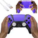 KJETCA Wireless for PS5 Controller,Compatitle with Playstation 5,PS4,PC, Anti Drift ALPS Sticks, Back Paddles,Turbo, Gyro Aim, Type-C Quick Charge, 3.5mm Audio Jack,Purple