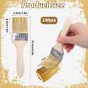 cobee 100Pcs Chip Brushes,2 Inch Natural Bristle Paint Brushes Wooden Handle for Stains Varnishes Acrylic Wood Crafts Home Projects