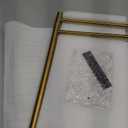 Hand Towel Holder, F-Shape Hand Towel Stand with Marble Base, Stainless Steel Swivel Hand Towel Rack Bar Standing for Bathroom Kitchen Countertop, 2 Arms (Gold)