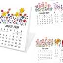 3 x Desk Calendar 2026, 12-Month School Year Calendar, Floral Monthly Desktop Calendar, Small Desk Calendar 2026 for Home Office Table Desk Decoration, Gifts for Friends Coworkers-03