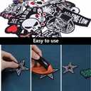 30pcs Random Assorted Cool Punk Embroidered Patches, Sew On/Iron On Patch Applique for Clothing, Jackets, Jeans, Hats, DIY Accessories