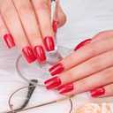 2 x TailaiMei Semi Cured Gel Nail Strips - 20 Pcs Gel Nail Stickers, UV Light Required | Real Polish Salon Quality & Easy to Use (Pearlescent Red341)