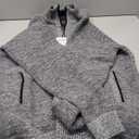 Men's Cardigan Sweaters Full Zip Up Stand Collar Slim Fit Casual Knitted Sweater with 2 Front Pockets, L