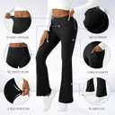 COPYLEAF Womens Yoga Pants with Pockets High Waisted Flare Leggings Bell Bottom Yoga Dress Pants Seamless Bootcut Pants M