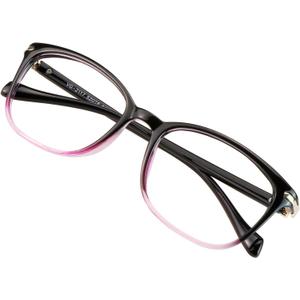 VisionGlobal Blue Light Blocking Glasses for Women/Men, Anti Eyestrain, Computer Reading, TV Glasses, Stylish Square Frame, Anti Glare(Black Purple,+0.75 Magnification) VisionGlobal Blue Light Blocking Glasses for Women/Men, Anti Eyestrain, Computer Reading, TV Glasses, Stylish Square Frame, Anti Glare(Black Purple,+0.75 Magnification)