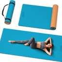 Extra Long & Wide Thick Yoga Mat for Tall Men & Women,76''x32.6''x7mm - High Density TPE Non-Slip Both Sides, Lightweight 1.1kg with Superior Cushioning for gymnastics, Pilates, Home, Workout (Blue-orange)