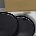 AmorArc Ceramic Dinner Plates Set of 6, Wavy Rim 10.25 Inch Stoneware Dish Set, Dinnerware Plates for Kitchen-Microwave&Dishwasher Safe, Scratch Resistant-Reactive Glaze Matte Black