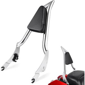 Benlari Sissy Bar Backrest, 28" Integrated Passenger Backrest, Quick Release Detachable Sissy Bar Fit for Harley Davidson Touring Street Glide Road Glide Road King Electra Glide 2009-2024, Chrome
