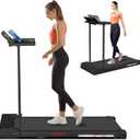 Portable Treadmills for Home, Compact Treadmill with Handles, 3.0HP Electric Walking Pad Treadmill with Removable Desk Workstation, Running Machine for Home Office