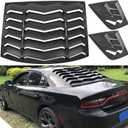 Rear Side Window Louvers for Dodge Charger 2011 2012 2013 2014 2015 2016 2017 2018 2019 2020 2021 2022 2023 Windshield Sun Shade Rain Cover GT Lambo Style ABS (Matte Black)