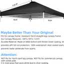 10 x 10FT Canopy Tent Replacement Top, Instant Pop Up Canopy Straight Leg Replacement Cover for Outdoor Garden Picnic, Camping (Off-Black)