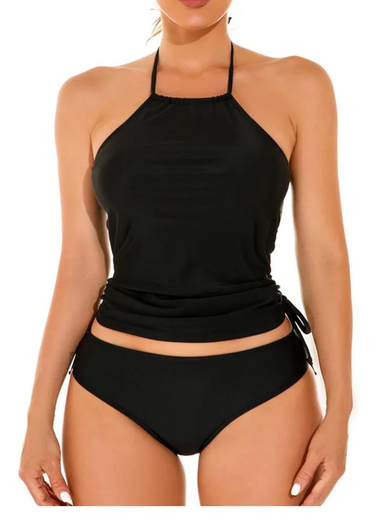 Women Tankini Bathing Suits Tummy-Control Swimsuits Drawstring Side Bottom with Tank-Tops Small