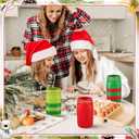 Zhehao 6 Pack Christmas Centerpieces for Tables, Red and Green Ceramic Mason Jars Table Decor with Bow Twine Christmas Winter Tiered Tray Decoration Kitchen Utensils Holder for Xmas Holiday DIY Home