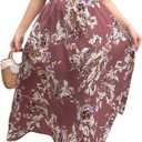 MakeMeChic Women's Plus Size Boho Floral Maxi Dress Curvy Short Sleeve Shirred Squared Neck Flomal Long Dress (XX-Large Plus)