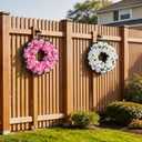 Artificial Geraniums Spring Wreaths for Front Door 17.7 Inch Spring Wreaths Door Wreaths for Outside Outdoor UV Resistant Wreaths Front Door Porch Garden Window Wall Decor Summer Fall All Season