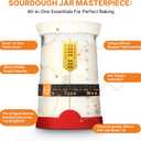 Pro Sourdough Starter Kit - 39 Oz Glass Sourdough Starter Jar (With Cloth Lid,Silicone Base,Scraper,Date Tracker,Temp Strip) - Sourdough Bread Baking Supplies For Sour Dough Bread Loaf (Red)