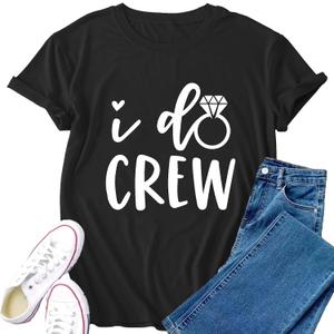 Bride Shirt & I Do Crew Bachelorette Party Shirts Bridesmaid Squad Tee, 2XL