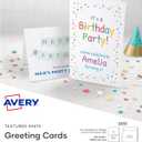 Avery Printable Greeting Cards, Half-Fold, 5.5" x 8.5", Textured White, 30 Blank Cards with Envelopes (3378)