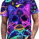 RAISEVERN Mens T-Shirts Cool Novelty Crewneck Short Sleeve Funny Graphic Top Casual Tees for Women (XL)