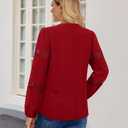 Uhiger Red Long Sleeve Shirt Women V Neck Top Dressy Casual Business Casual Outfits Plus Size Holiday Tops Vacation Outfits